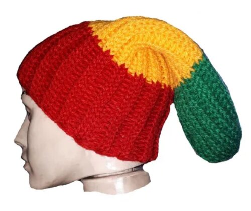 Touca reggae vermelha amarela e verde