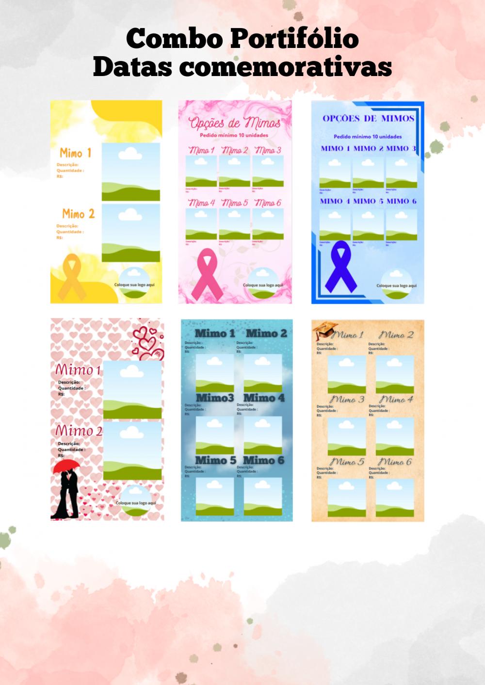 Combo editável de catálogo para mimos datas sazonais