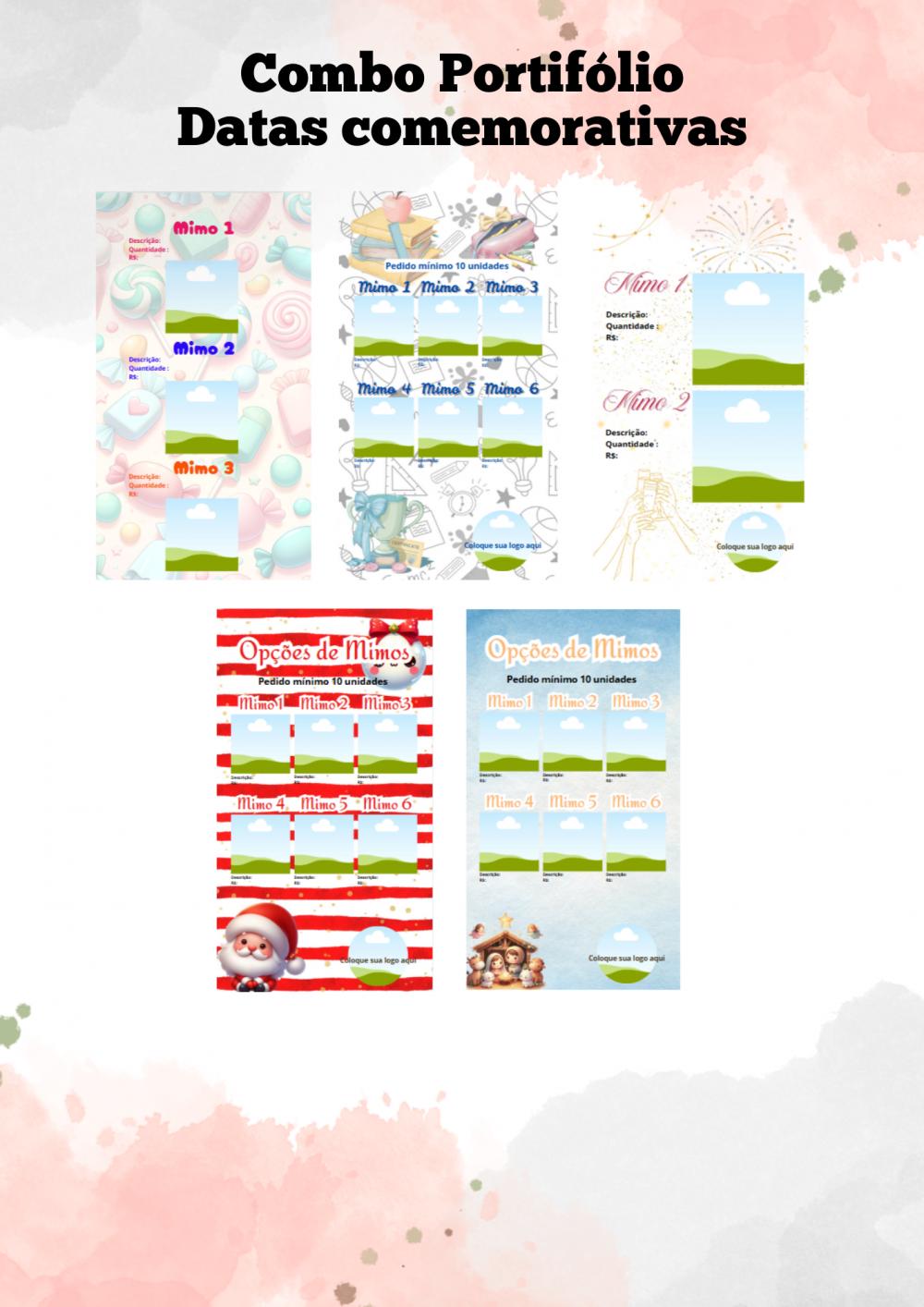 Combo editável de catálogo para mimos datas sazonais