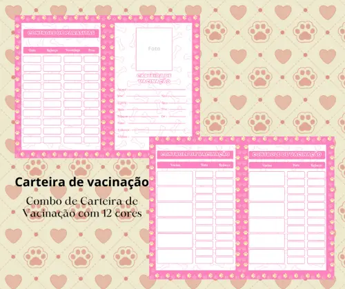 Caderneta de Vacina pet simples