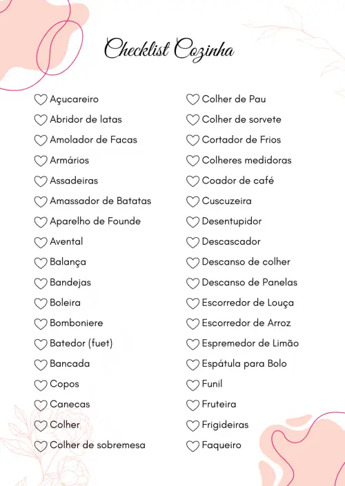 Planner enxoval de casa nova