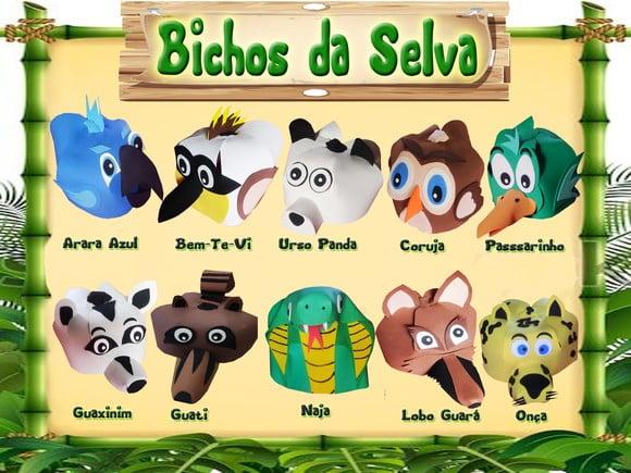Boné Bichos da Selva em E.v.a