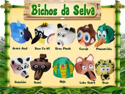 Boné Bichos da Selva em E.v.a