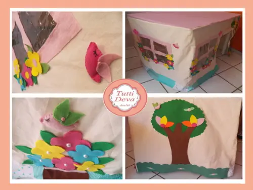 Toalha de mesa vira Casinha