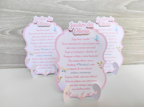 Agradecimento de Mesa Jardim Encantado