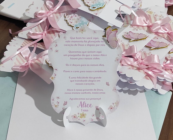 Agradecimento de Mesa Jardim Encantado