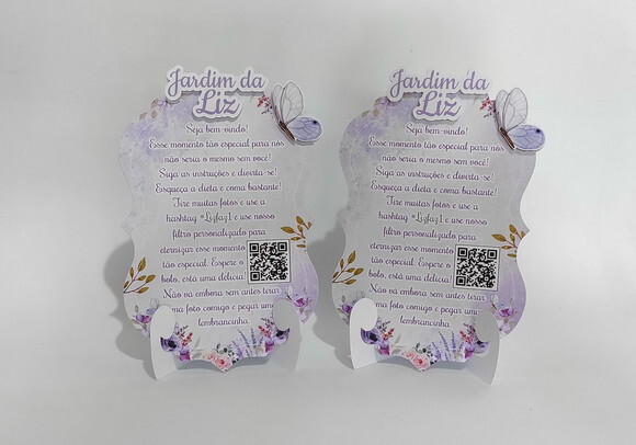 Agradecimento de Mesa Jardim Encantado