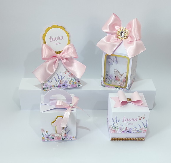 Kit Festa Jardim Lilás com Rosa 20 Itens