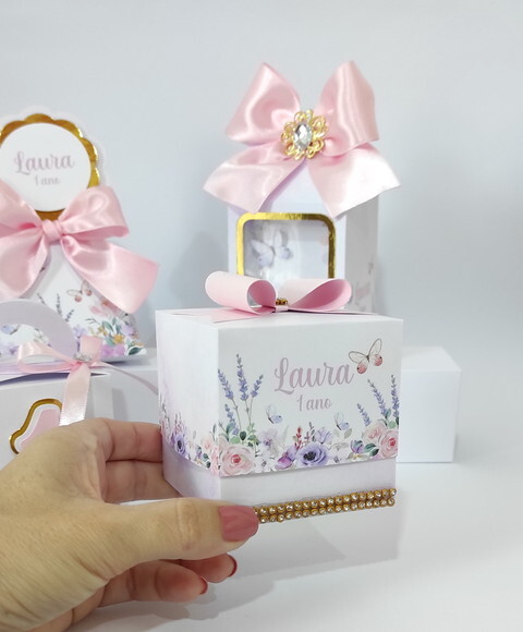 Kit Festa Jardim Lilás com Rosa 20 Itens
