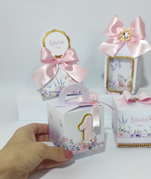 Kit Festa Jardim Lilás com Rosa 40 Itens