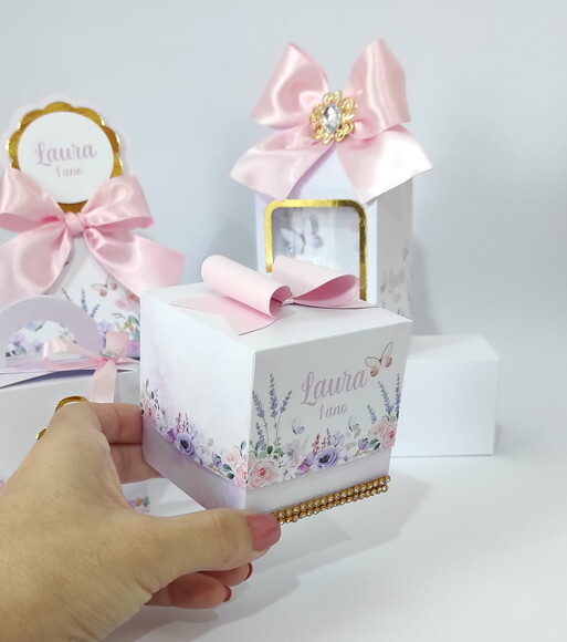 Kit Festa Jardim Lilás com Rosa 40 Itens
