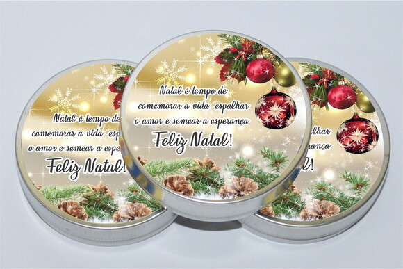 Latinha Natal (acompanha Fita, Saquinho e Tag)