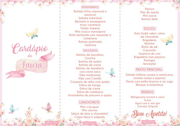 Menu Festas Jardim Encantado