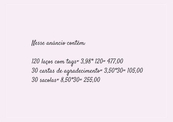 Pedido Especial Beatriz Collado 180 Itens