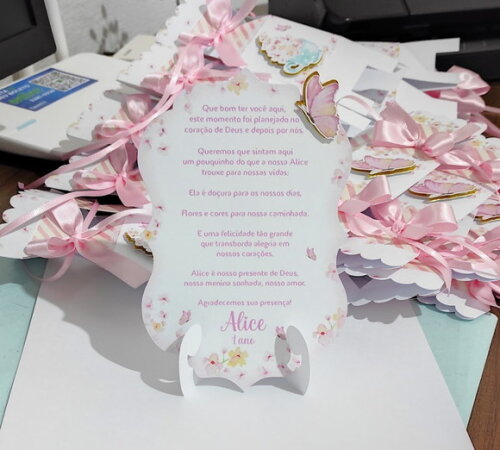 Agradecimento de Mesa Jardim Encantado