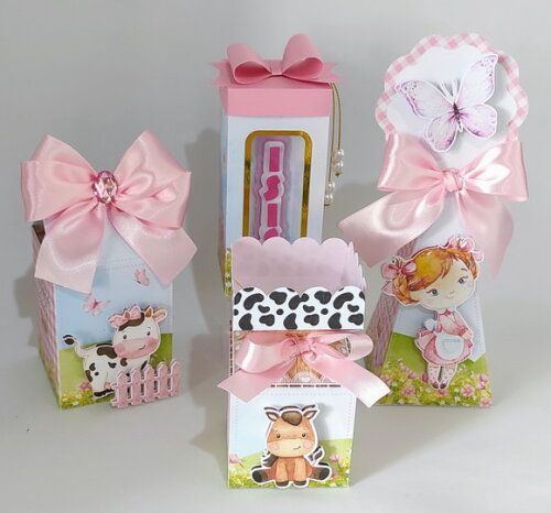 Kit Festa Fazendinha Rosa 20 Itens