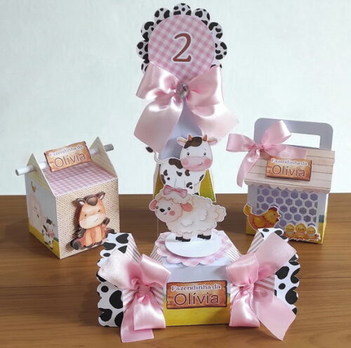 Kit Festa Fazendinha Rosa 40 Itens