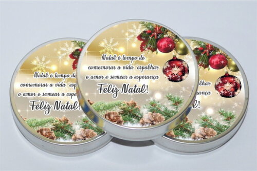 Latinha Natal (acompanha Fita, Saquinho e Tag)