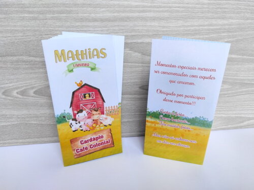 Menu Festas Fazendinha
