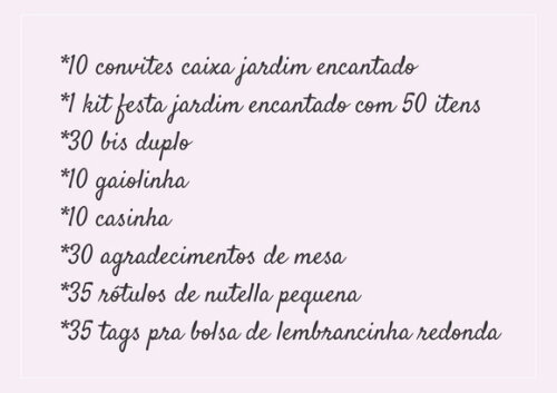 Pedido Especial Fernanda Eller 210 Itens
