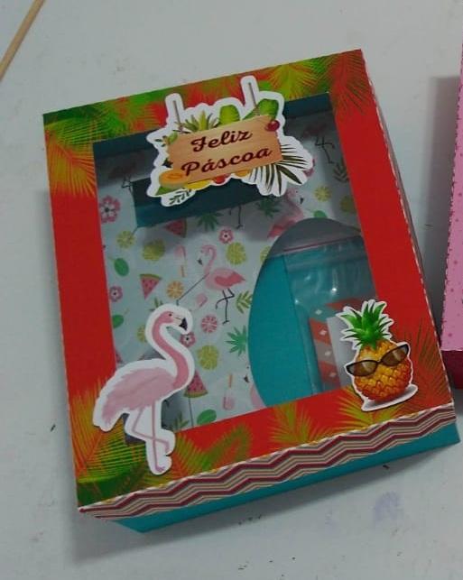 Arquivo de Corte Caixa Mini Confeiteiro Ovo Cupcake Flamingo 01
