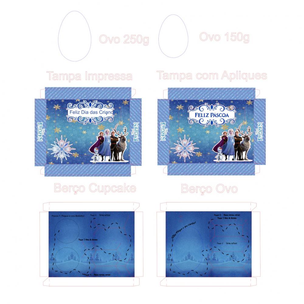 Arquivo de Corte Caixa Mini Confeiteiro Ovo Cupcake Frozen 02