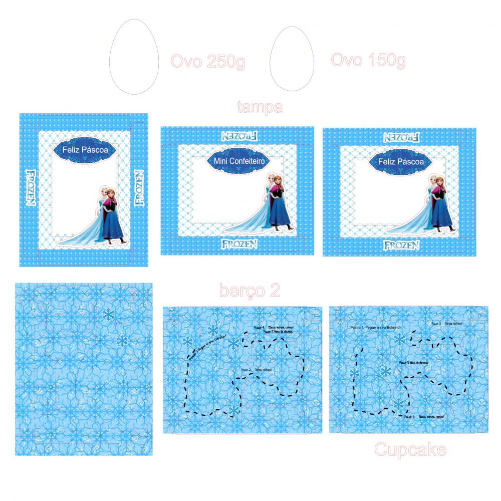 Arquivo de Corte Caixa Mini Confeiteiro Ovo Cupcake Frozen 03