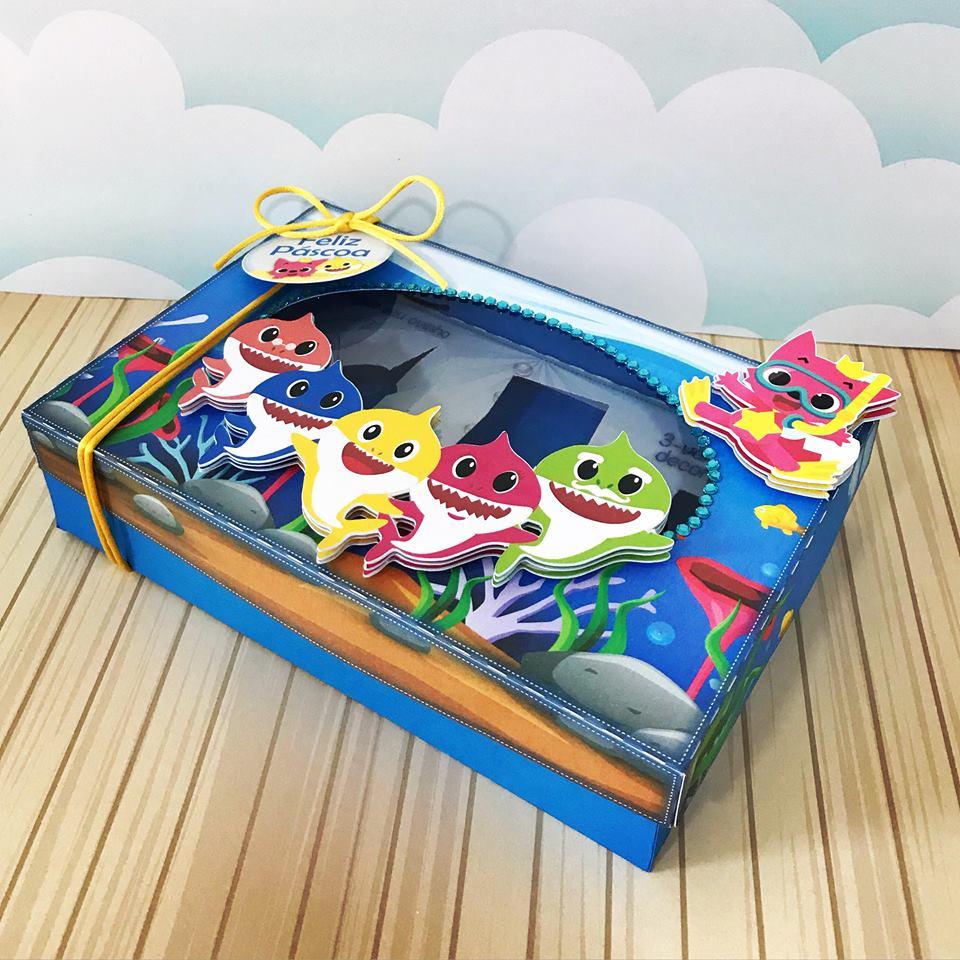 Arquivo de Corte Caixa Mini Confeiteiro Baby Shark 01 - STUDIO/PD