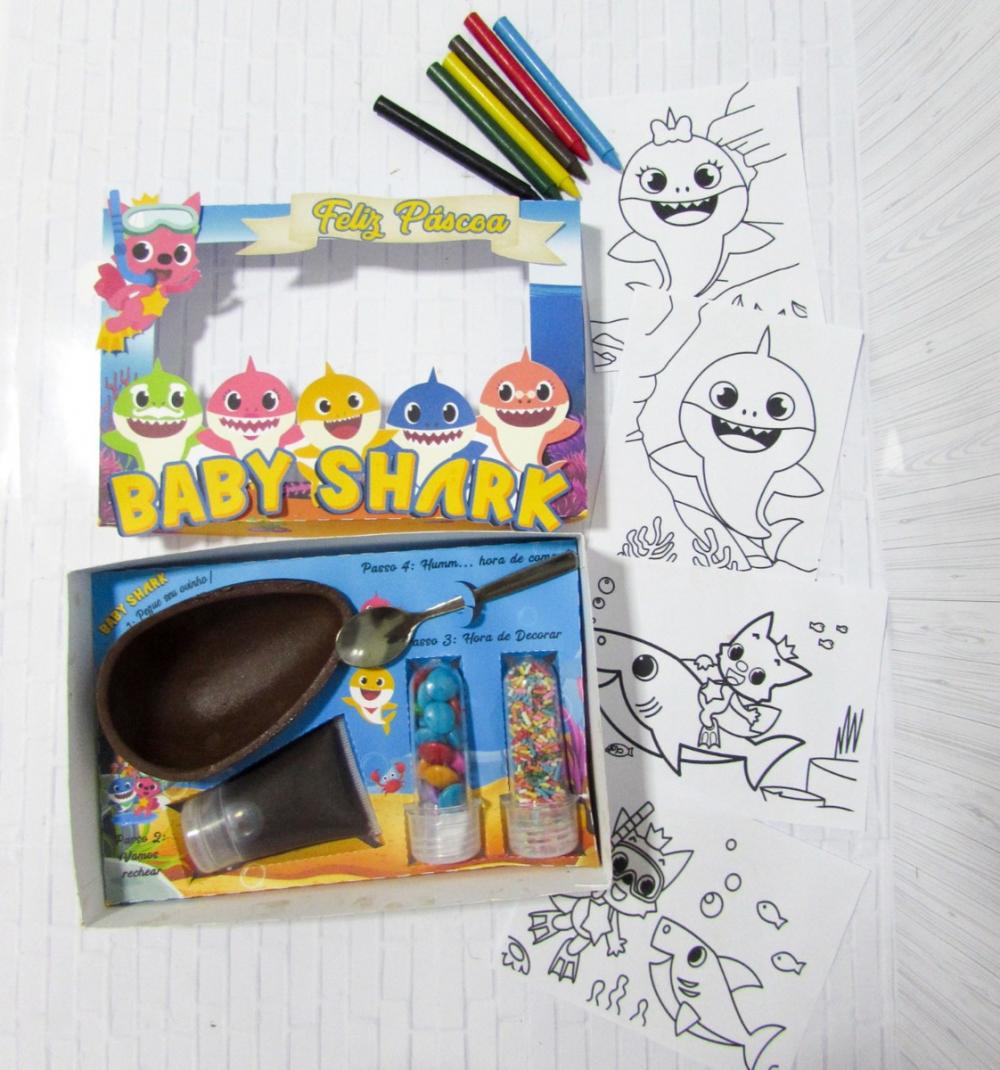 Arquivo de Corte Caixa Mini Confeiteiro Baby Shark 08 - STUDIO/PD