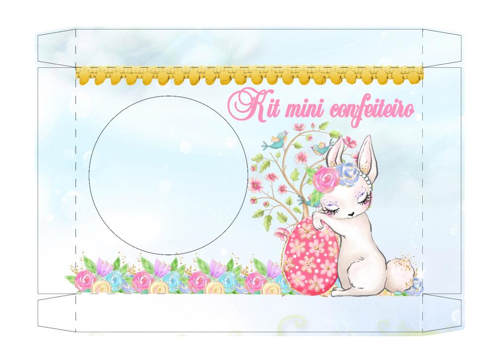 Arquivo de Corte Caixa Mini Confeiteiro Coelhinho 24 - STUDIO/PDF