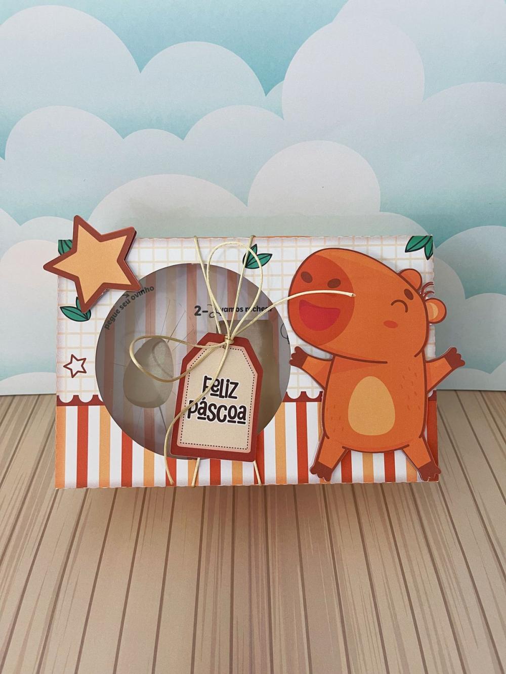 Arquivo de Corte Caixa Mini Confeiteiro Capivara 02 - STUDIO/PDF/