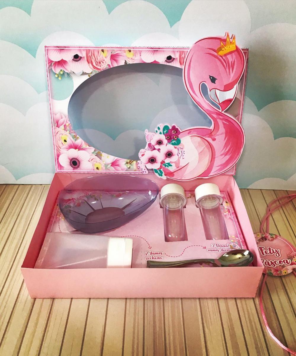 Arquivo de Corte Caixa Mini Confeiteiro Flamingos 01 - STUDIO/PDF