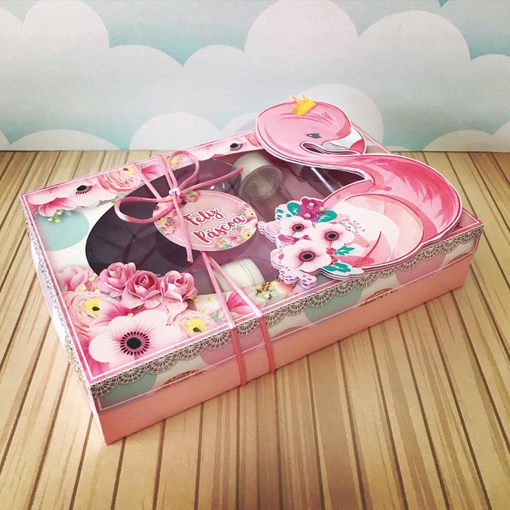 Arquivo de Corte Caixa Mini Confeiteiro Flamingos 01 - STUDIO/PDF