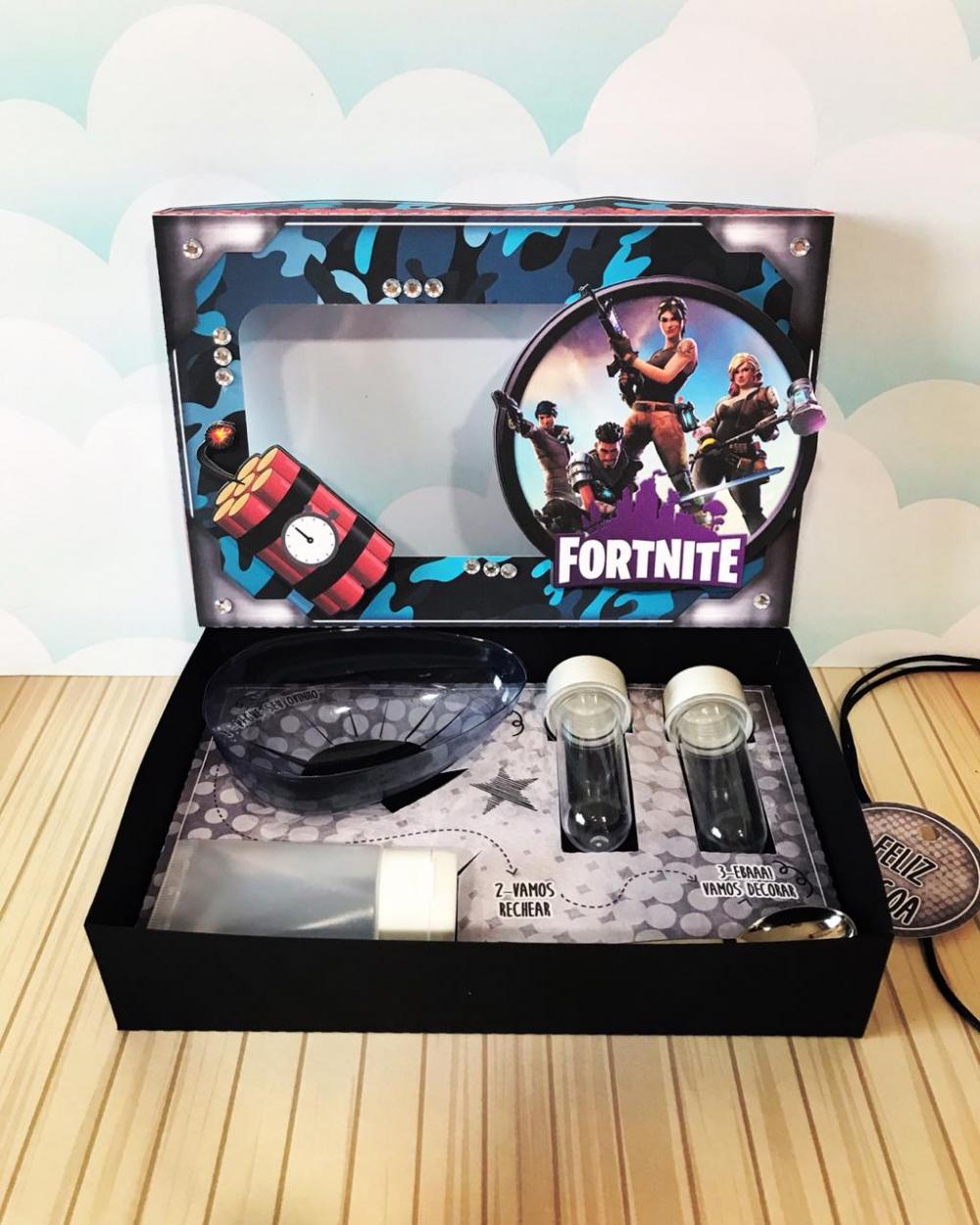 Arquivo de Corte Caixa Mini Confeiteiro Fortnite 01 - STUDIO/PDF/