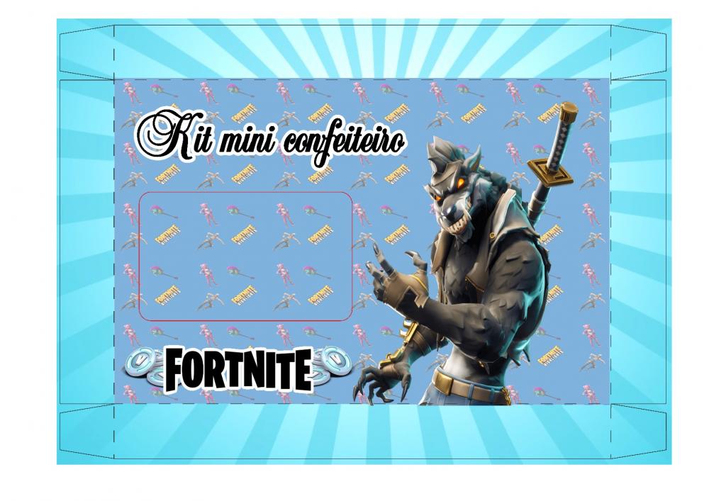 Arquivo de Corte Caixa Mini Confeiteiro Fortnite 04 - STUDIO/PDF
