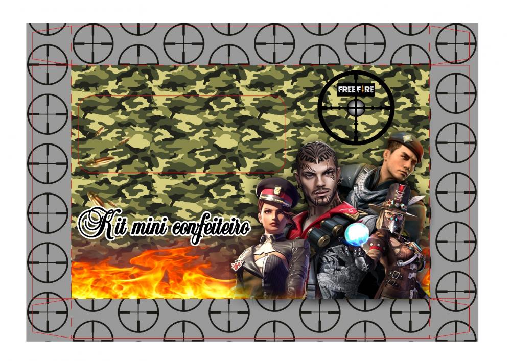 Arquivo de Corte Caixa Mini Confeiteiro FreeFire 06 - STUDIO/PDF