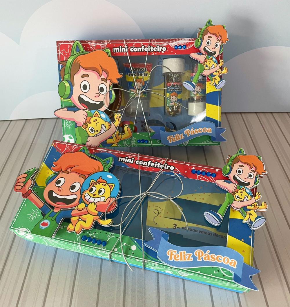 Arquivo de Corte Caixa Mini Confeiteiro Gato Galactico 01 - STUDI