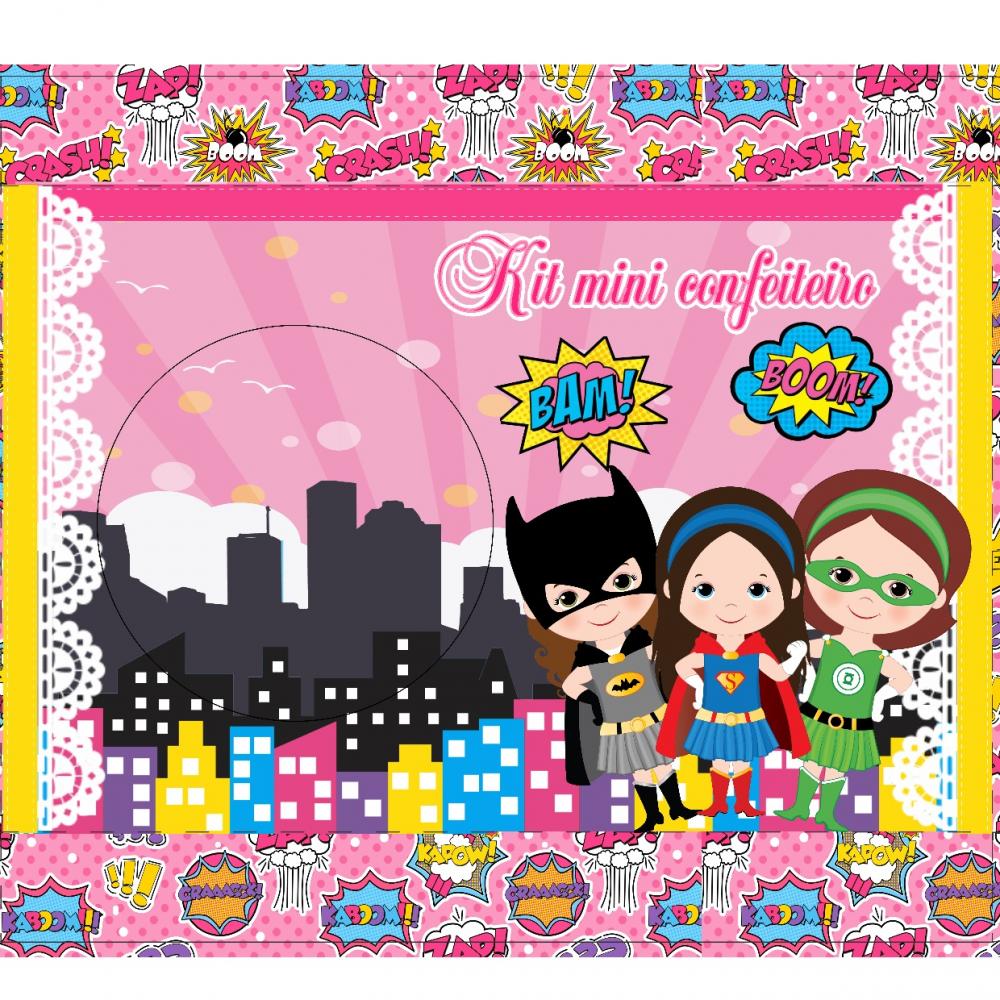 Arquivo de Corte Caixa Mini Confeiteiro Heroínas 01 - STUDIO/PDF