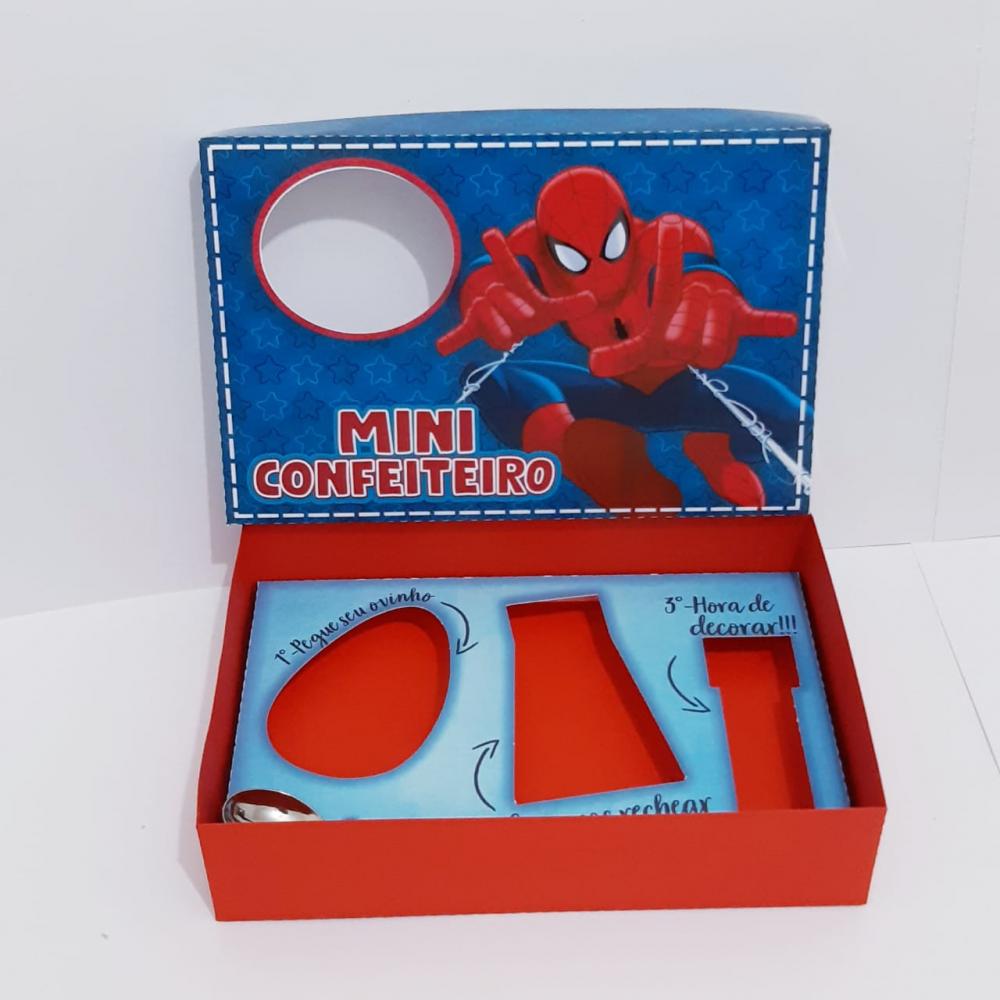 Arquivo de Corte Caixa Mini Confeiteiro Homem Aranha 03 - STUDIO/