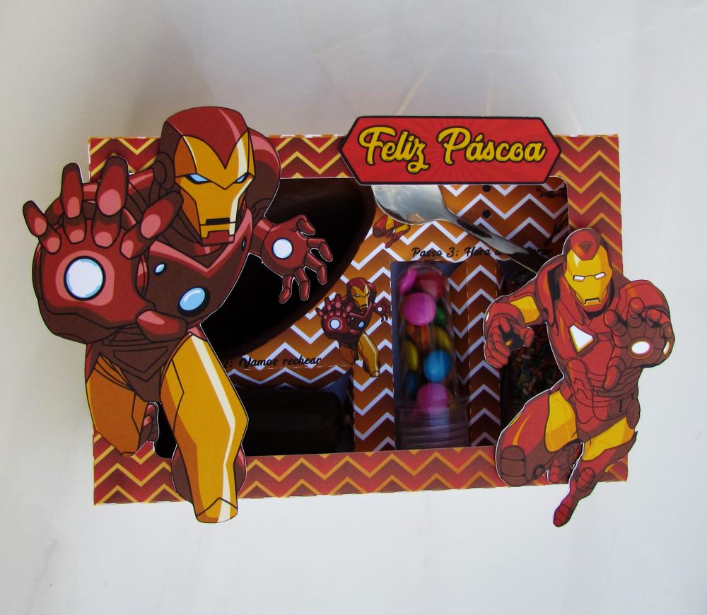 Arquivo de Corte Caixa Mini Confeiteiro Homem de Ferro 01 - STUDI