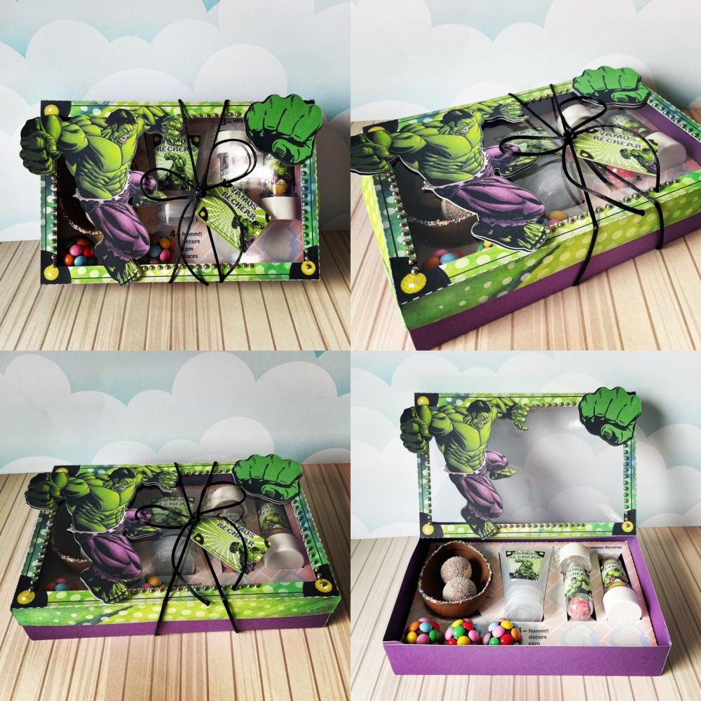 Arquivo de Corte Caixa Mini Confeiteiro HULK 03 - STUDIO/PDF/PNG