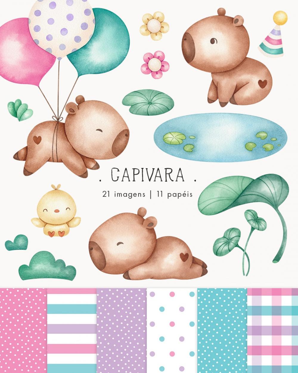 Kit Digital Png Capivara 05