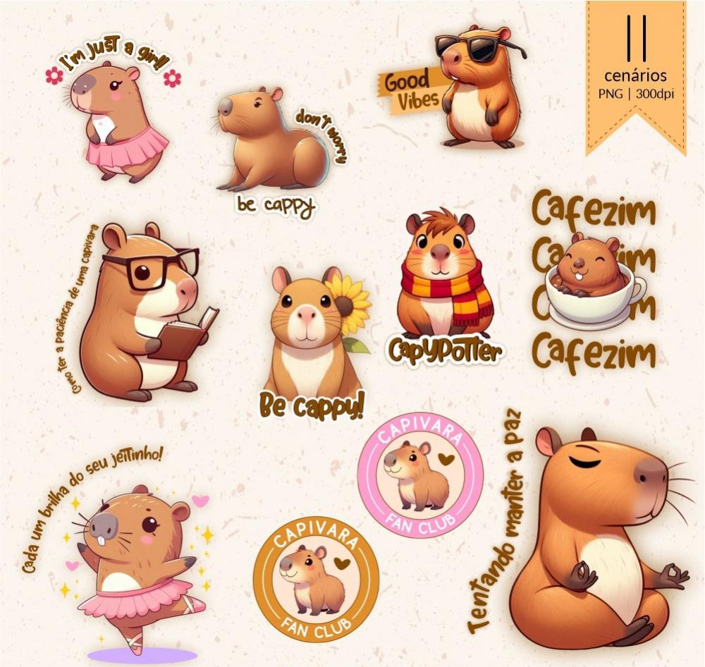 Kit Digital Png Capivara 07