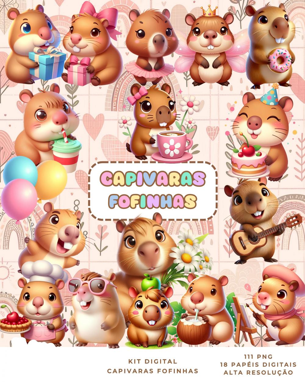 Kit Digital Png Capivara 09
