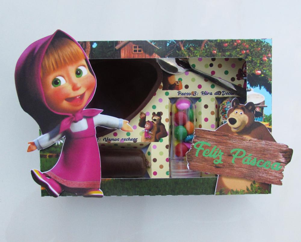 Arquivo de Corte Caixa Mini Confeiteiro Masha e o Urso 03 - STUDI