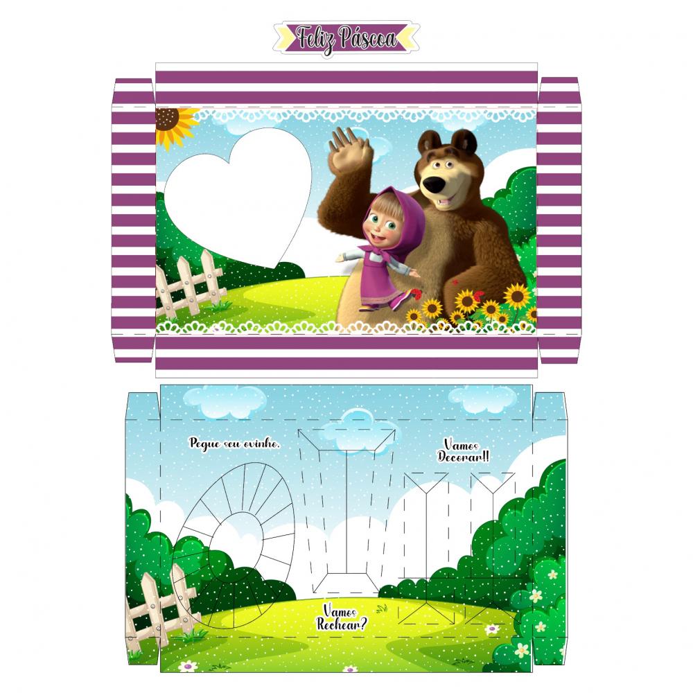 Arquivo de Corte Caixa Mini Confeiteiro Masha e o Urso 07 - STUDI