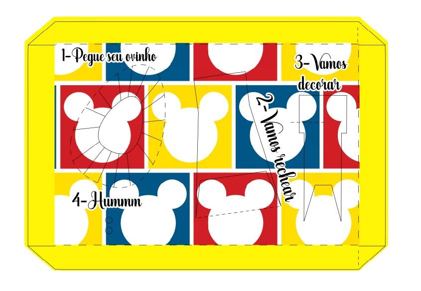 Arquivo de Corte Caixa Mini Confeiteiro Mickey 09 - STUDIO/PDF