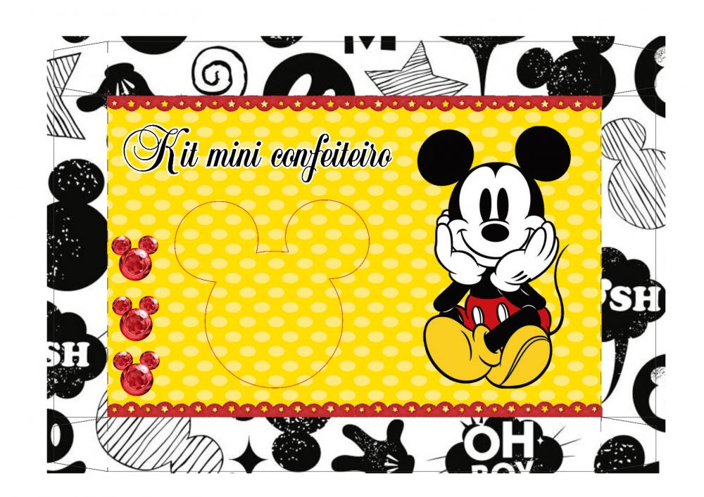 Arquivo de Corte Caixa Mini Confeiteiro Mickey 09 - STUDIO/PDF