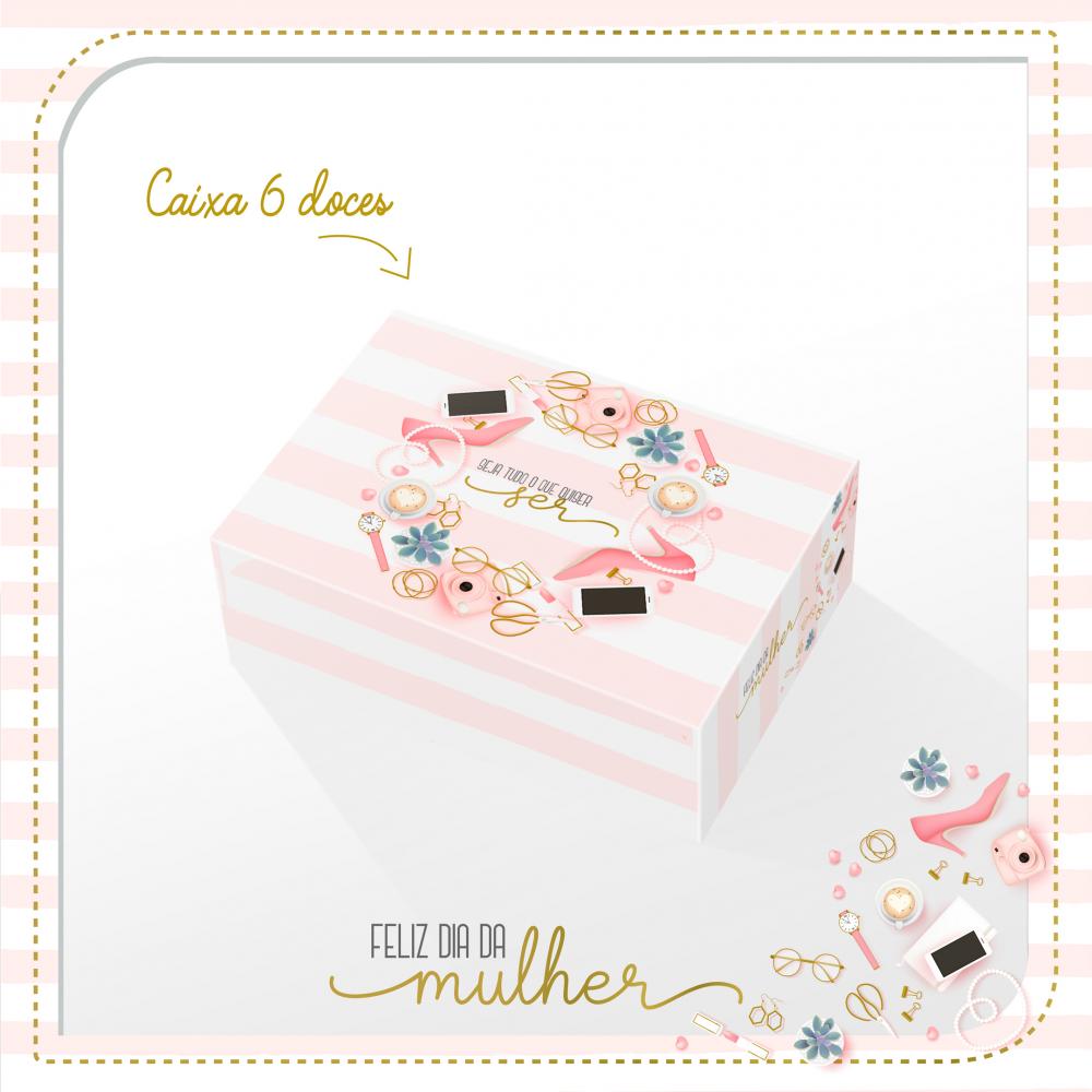 Arquivo de Corte Caixa 6 Doces 06 Dia da Mulher - STUDIO/PDF