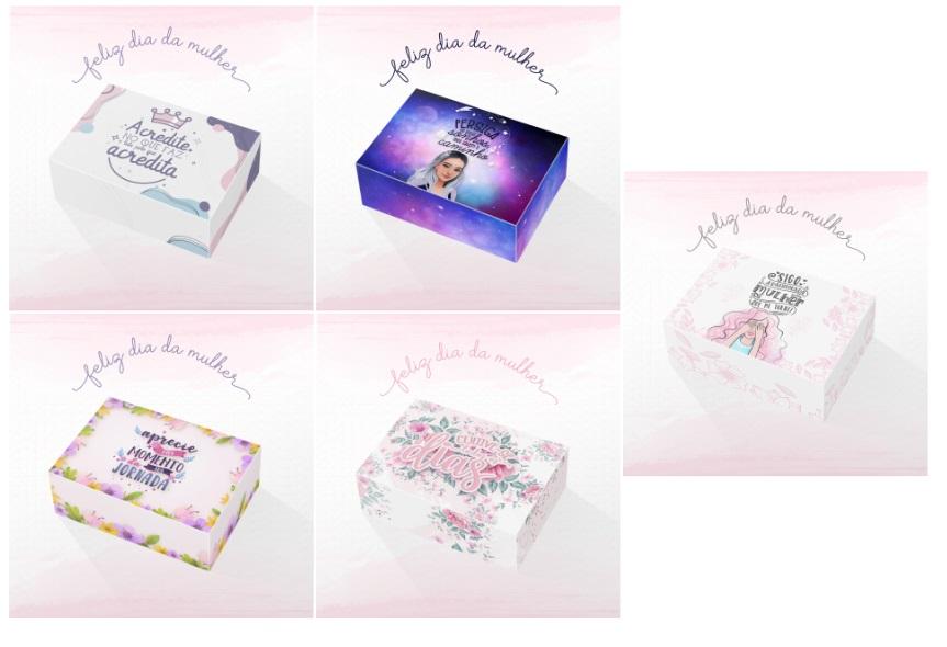 Arquivo de Corte Kit Caixa 6 Doces 02 Dia da Mulher - STUDIO/PDF